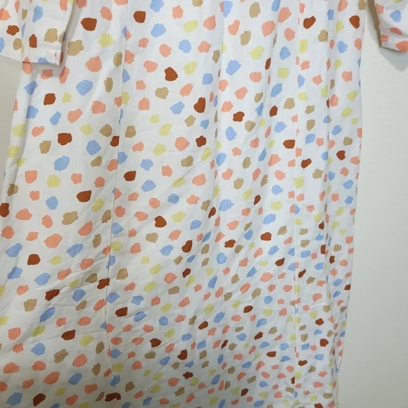 RIXO Hattie Midi Dress Size Large L 10 NWOT Linen Blend Polka Dot Puff Sleeve - Picture 8 of 14